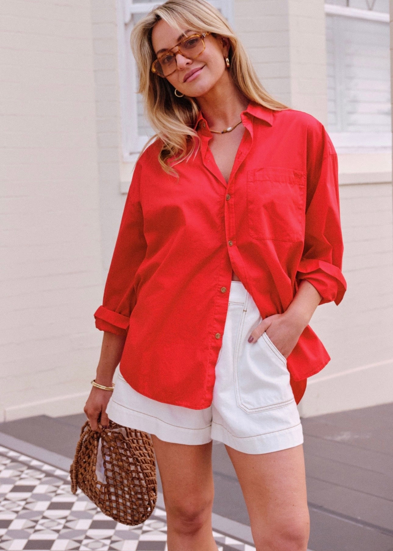 Peta Oversized Shirt ~ Heritage Red
