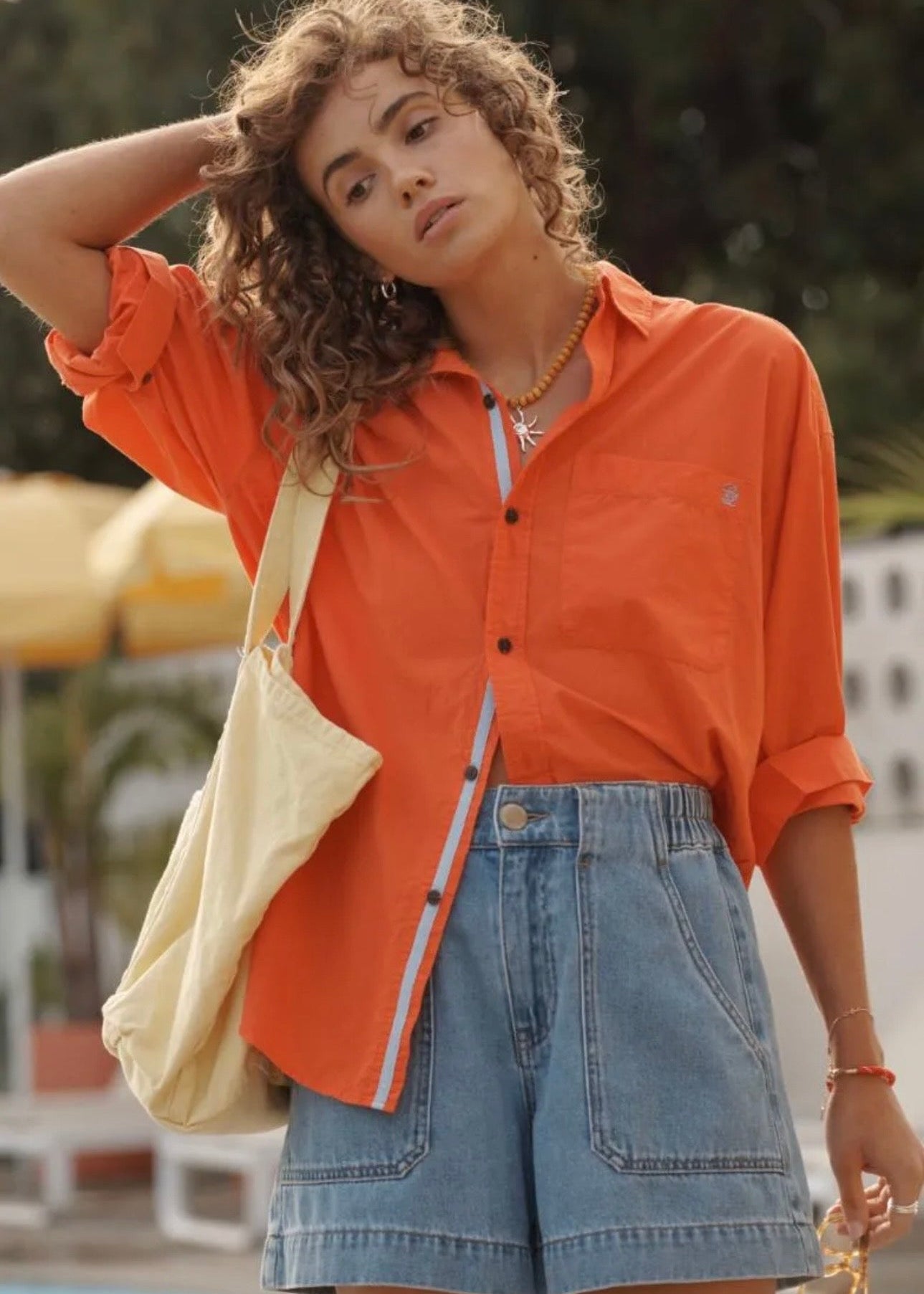 Peta Oversized Shirt ~ Flame Vacay