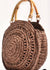 Gina Round Woven Handbag ~ Chocolate