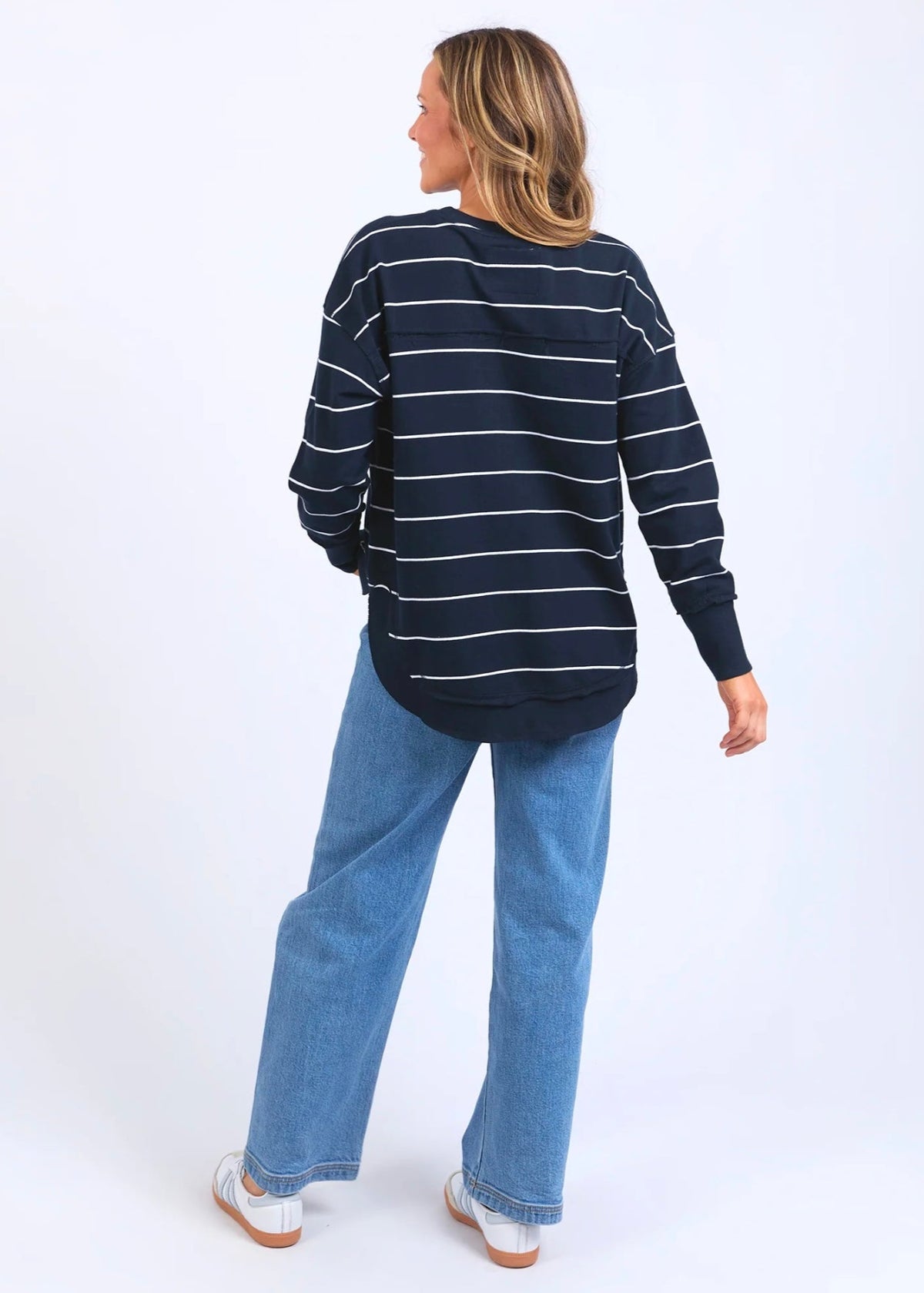 Simplified Crew ~ Navy/White Stripe