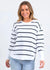 Farrah Stripe Long Sleeve ~ White/Navy