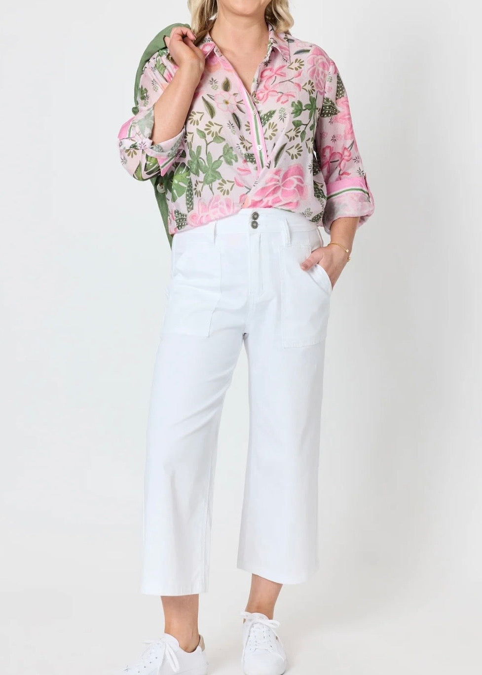 Hudson Wide Leg Crop Jean ~ White