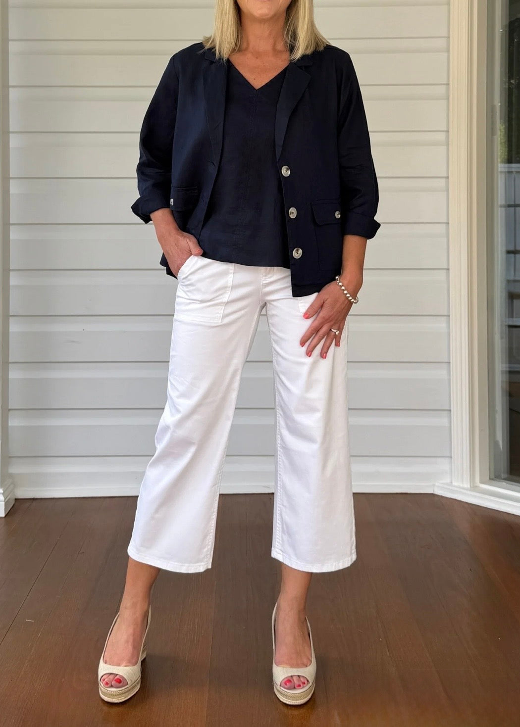 Hudson Wide Leg Crop Jean ~ White