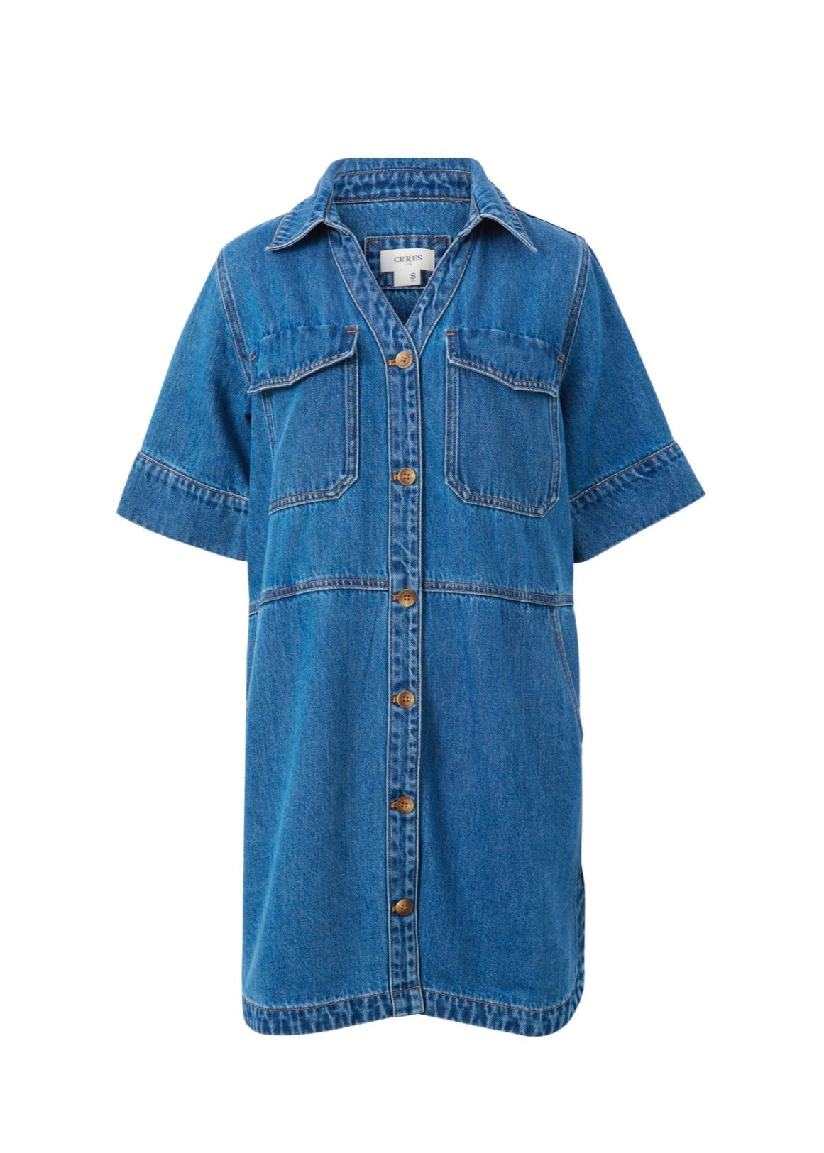 Side Pocket Boxy Dress ~ Fresh Indigo