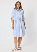 Miramar Stripe Print Dress ~ Blue/White