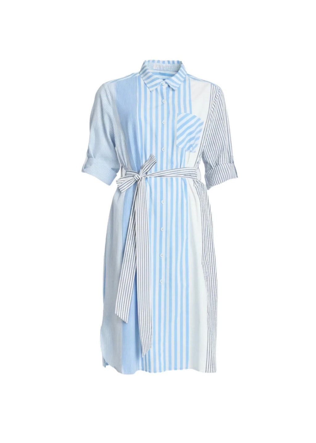 Miramar Stripe Print Dress ~ Blue/White