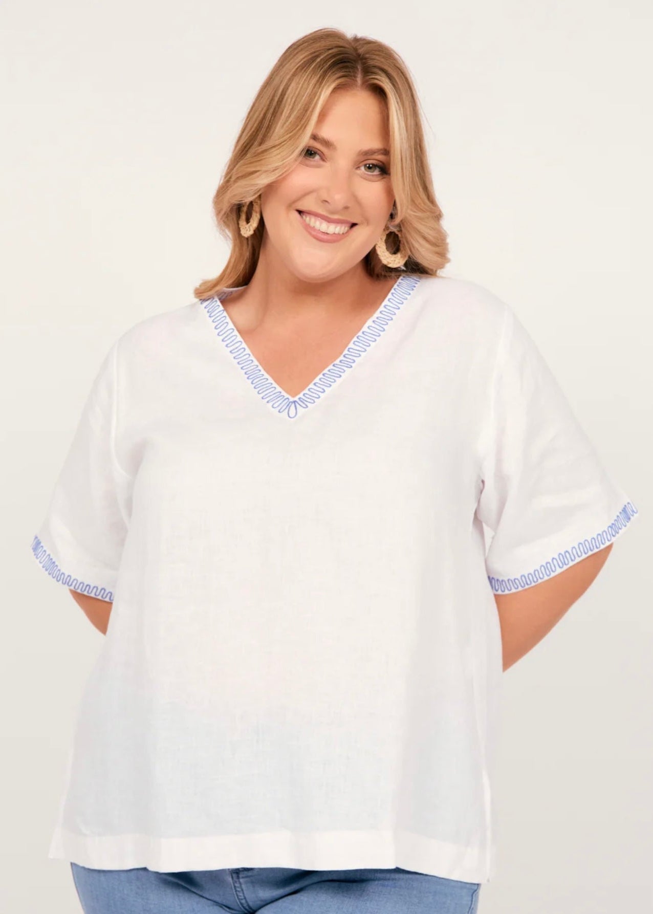 Samara Linen Top ~ Island Breeze