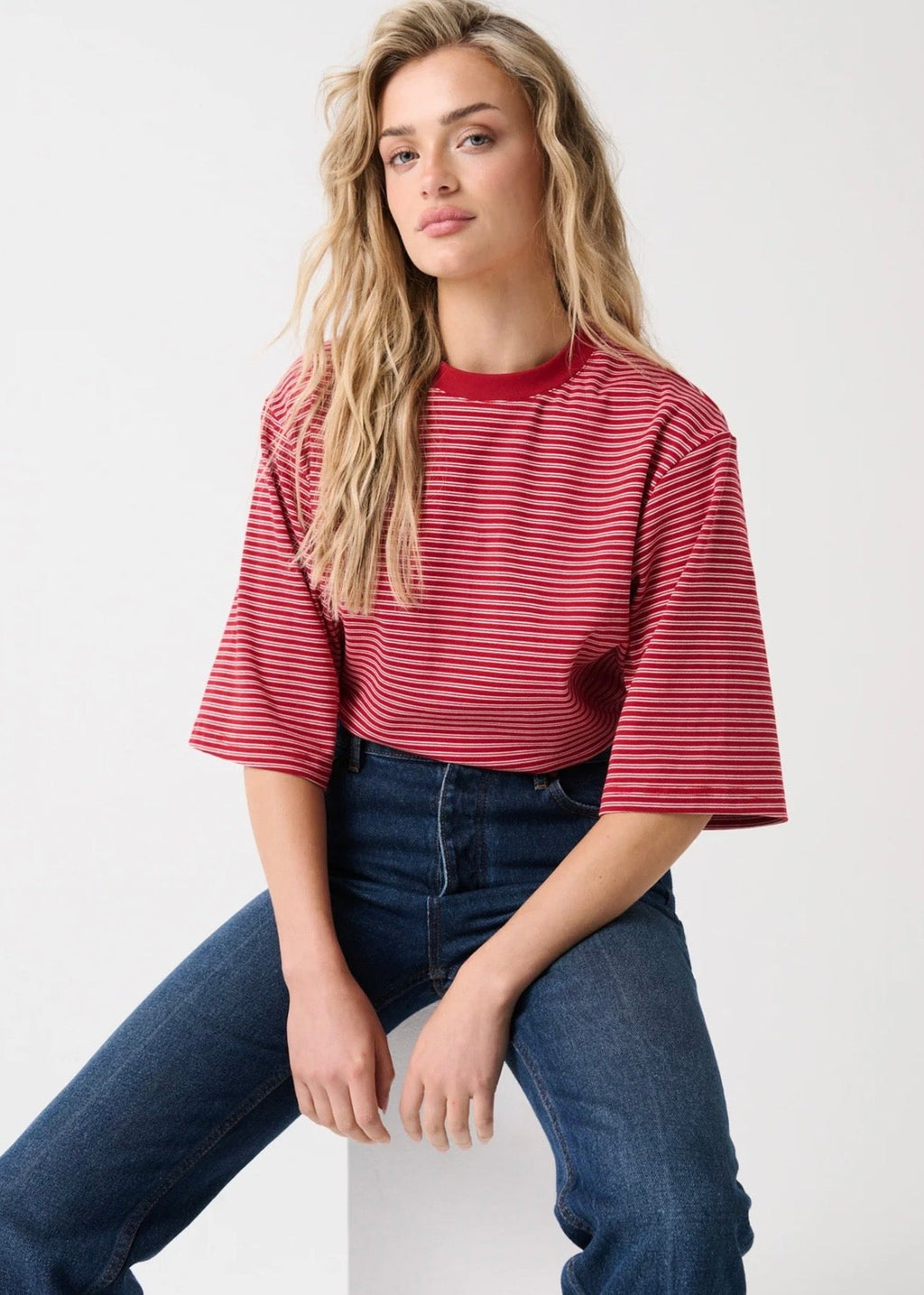 Hallie Tee ~ Red Stripe