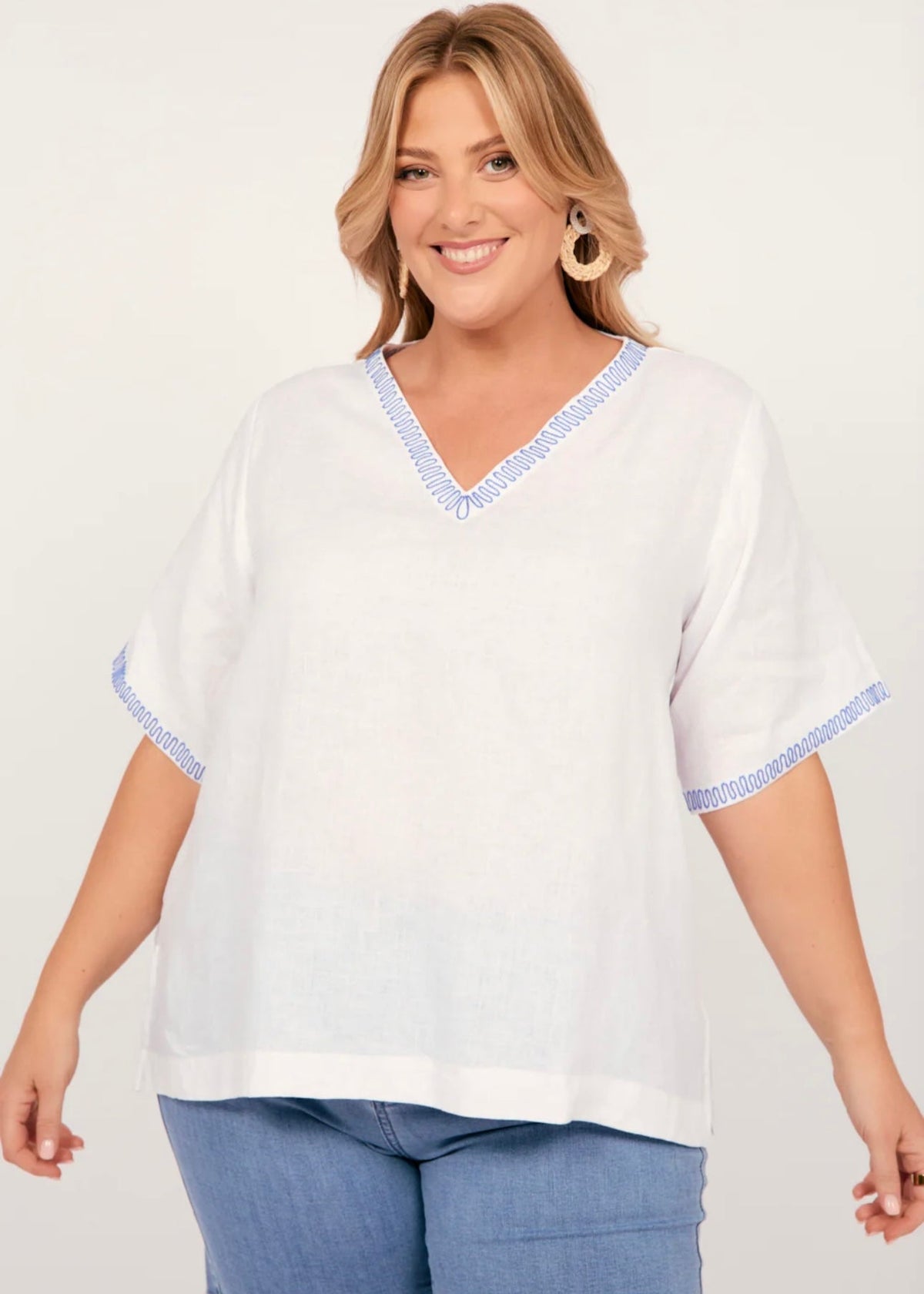 Samara Linen Top ~ Island Breeze
