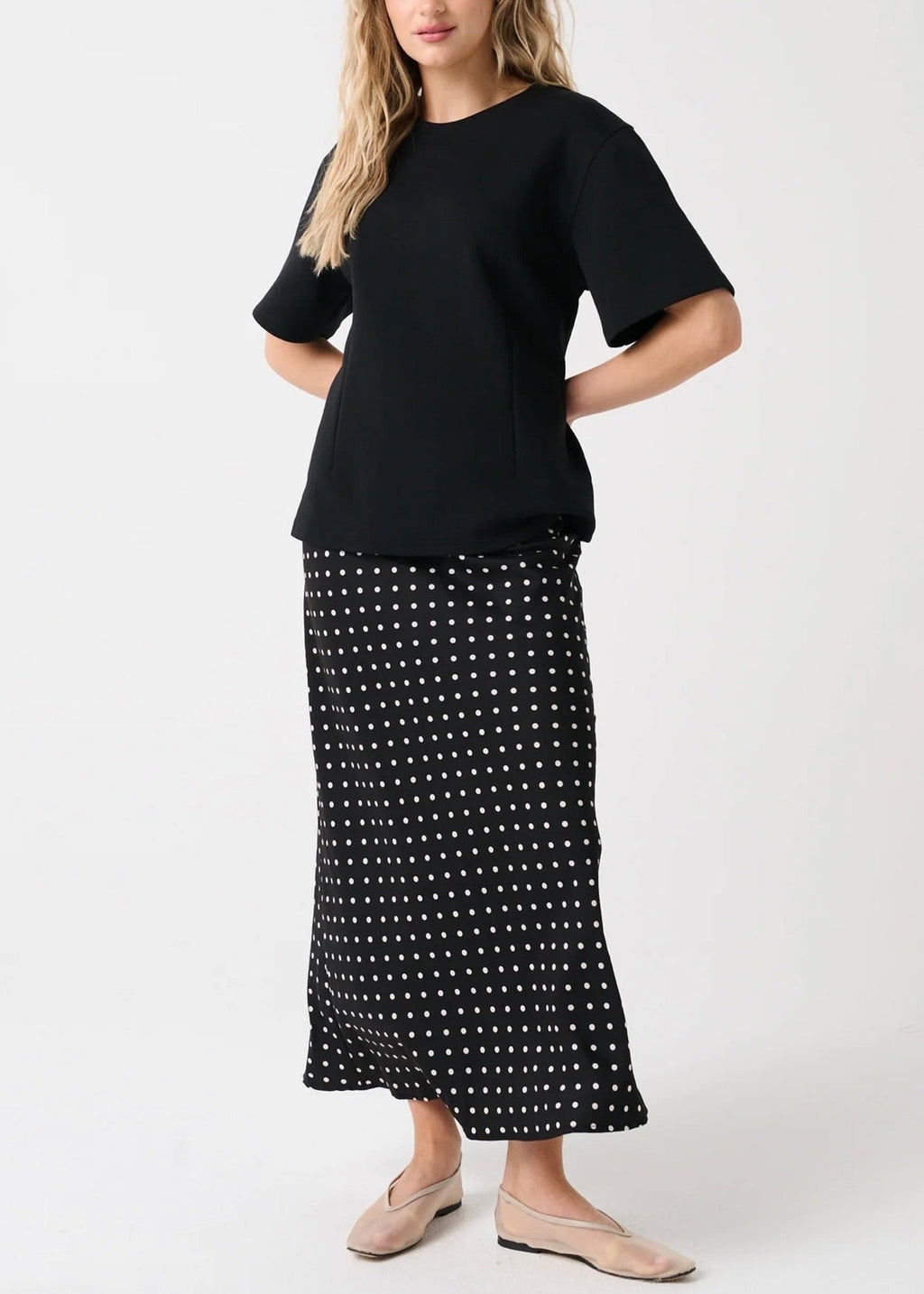 Millie Slip Skirt ~ Black Spot