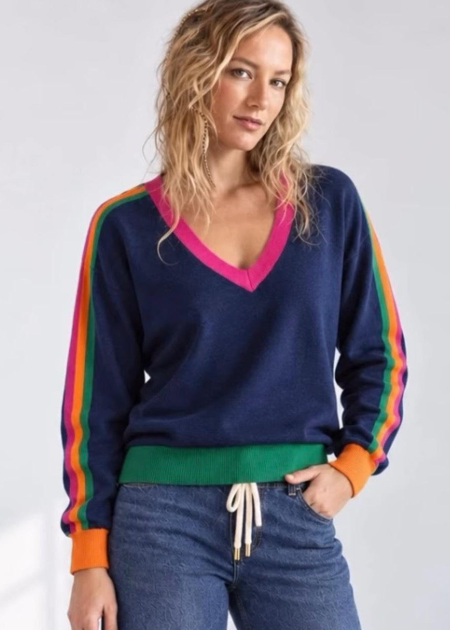 Striped Colour Knit ~ Navy