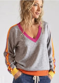 Striped Colour Knit ~ Grey Marle