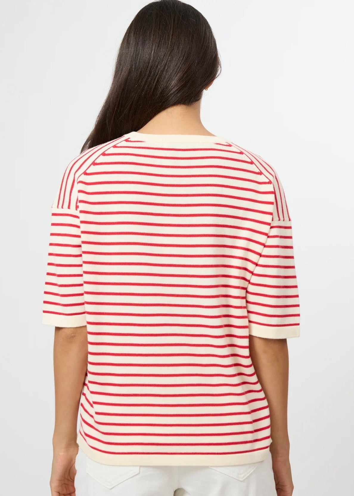 Celine Knit ~ Ivory/Red