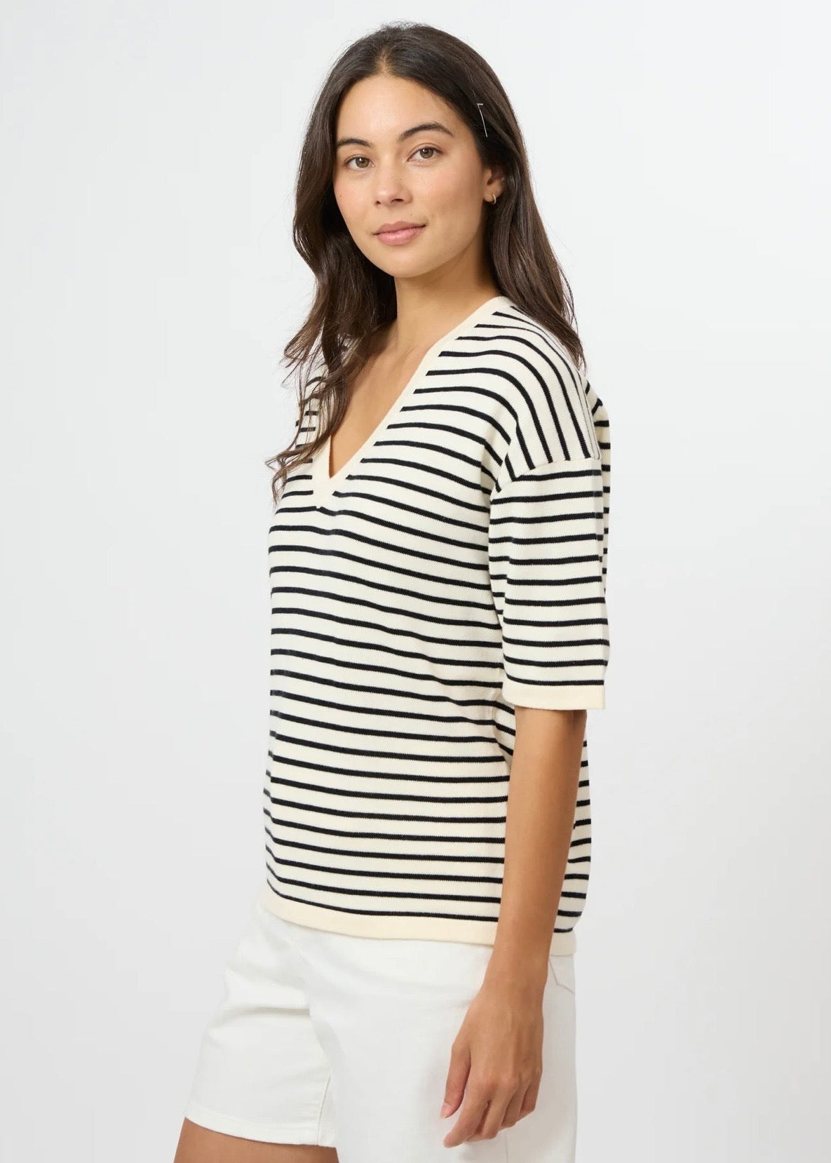 Celine Knit ~ Ivory/Black