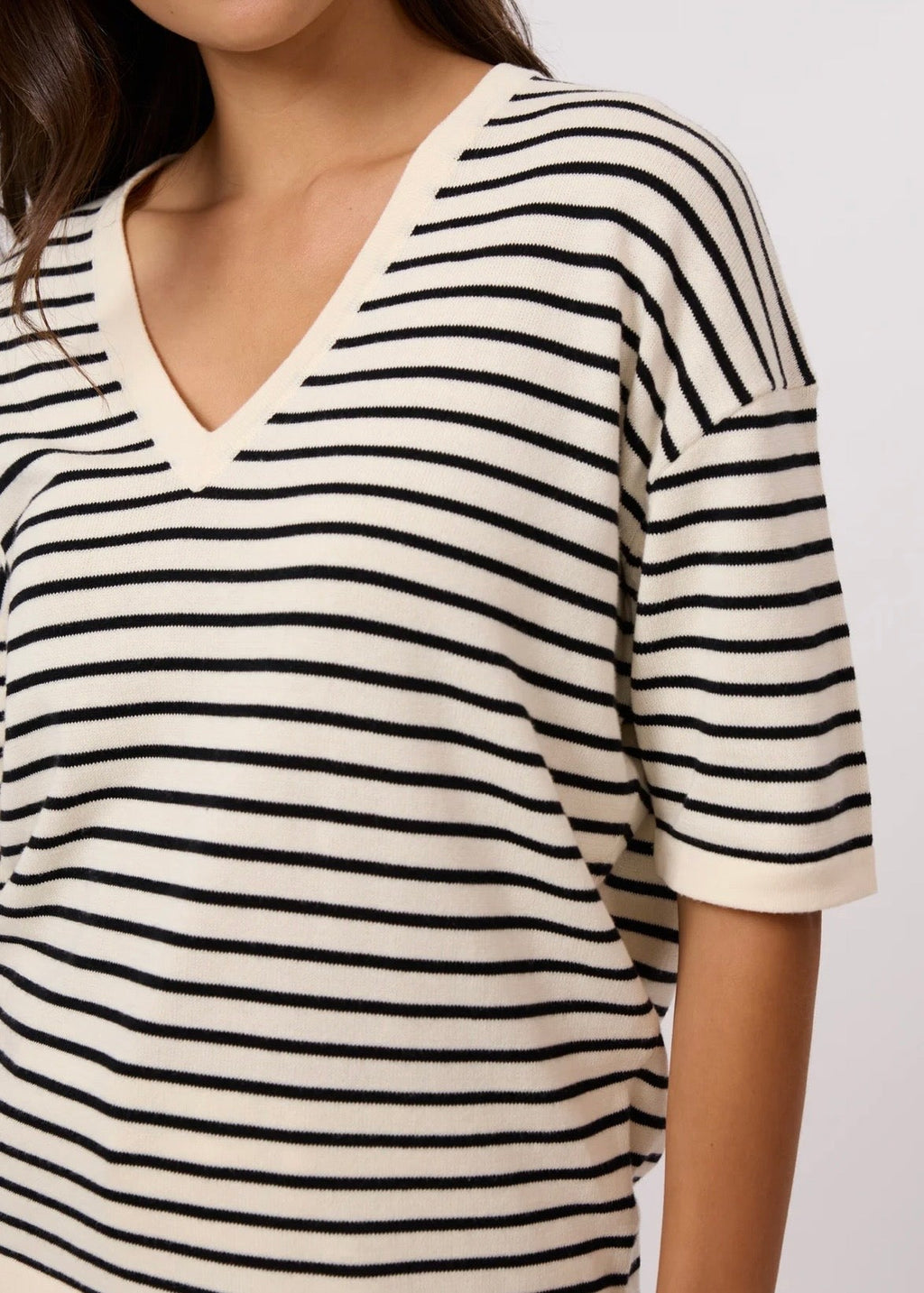 Celine Knit ~ Ivory/Black