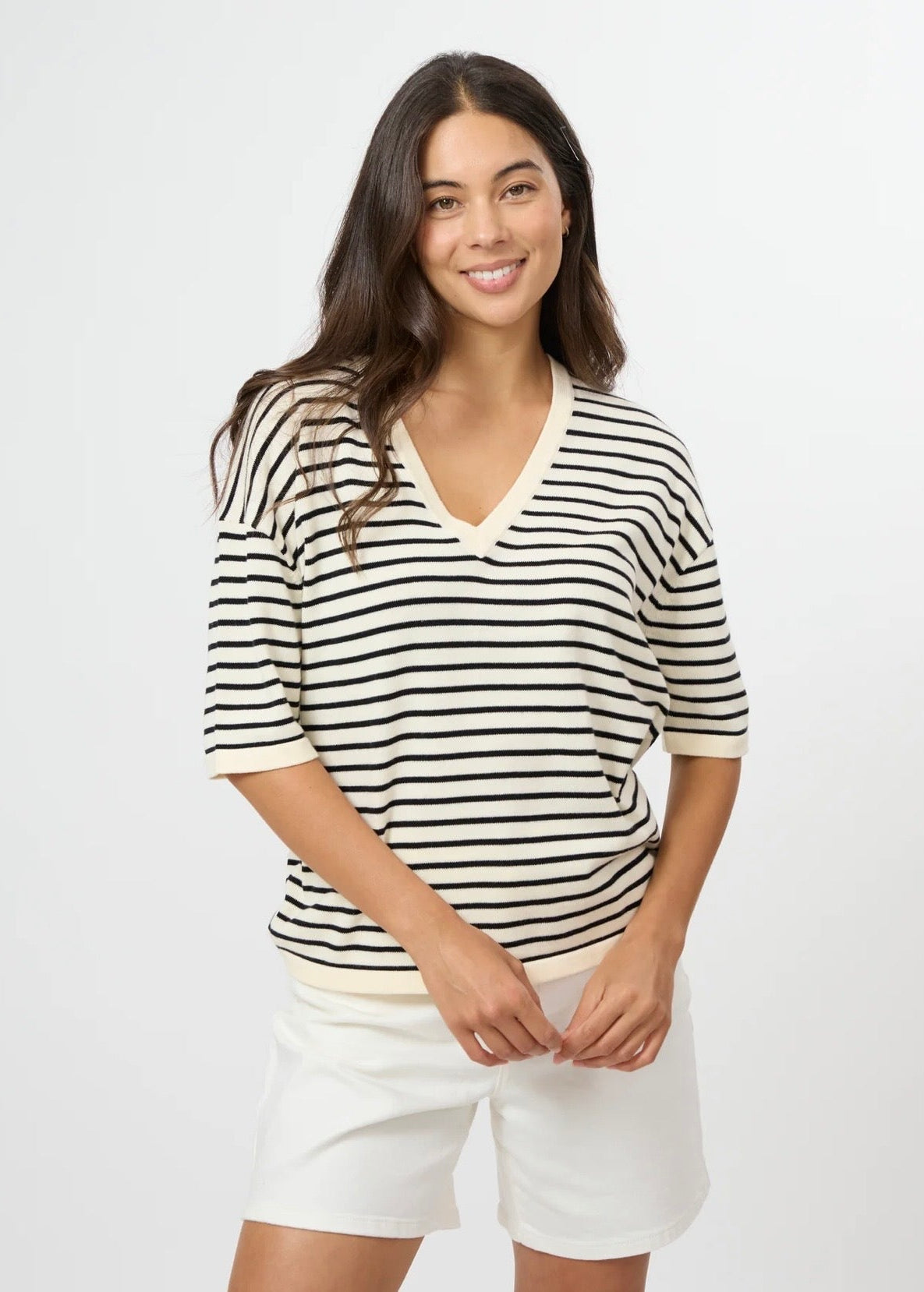 Celine Knit ~ Ivory/Black