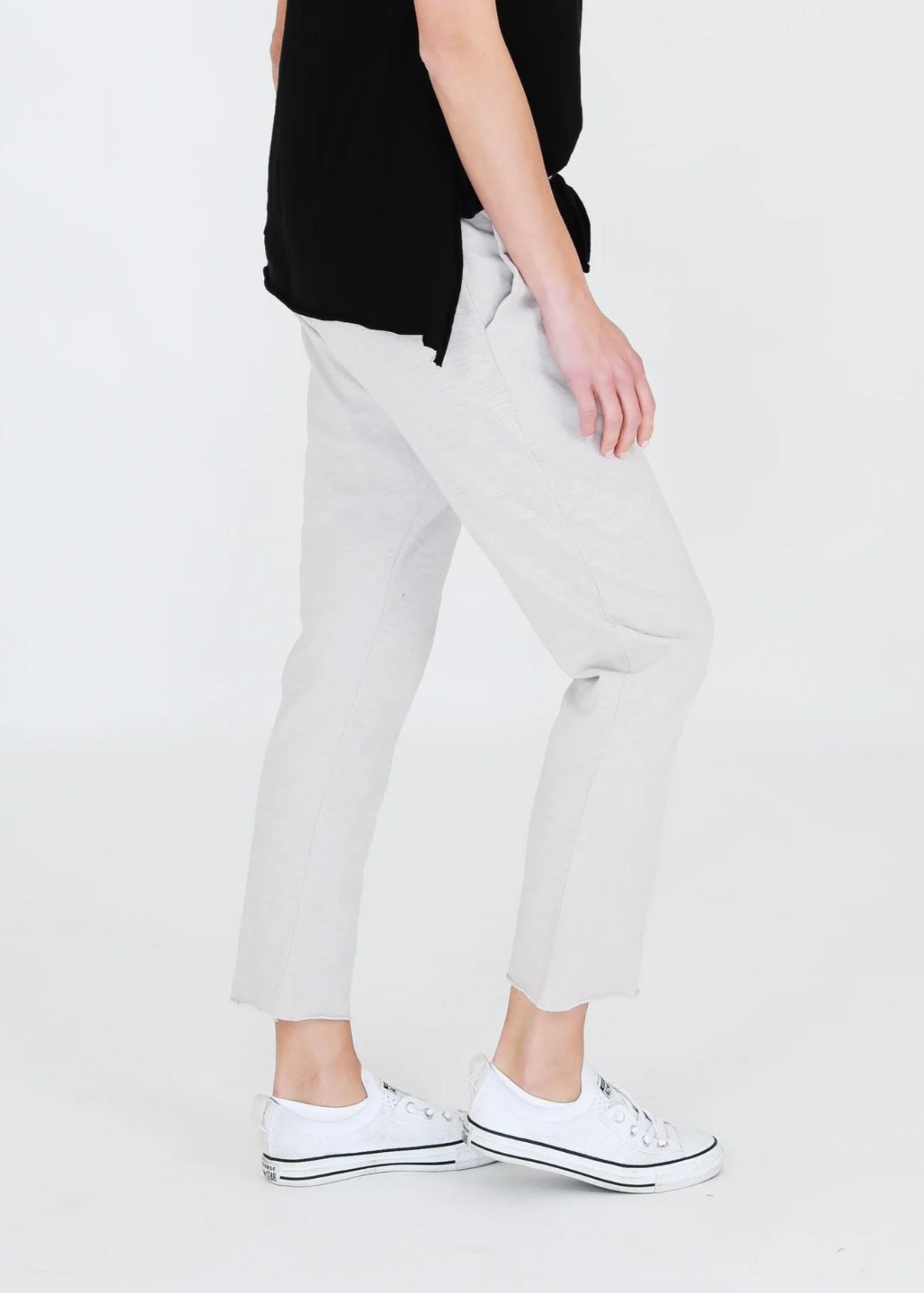 Ariel Raw Edge Hem Jogger ~ Angora