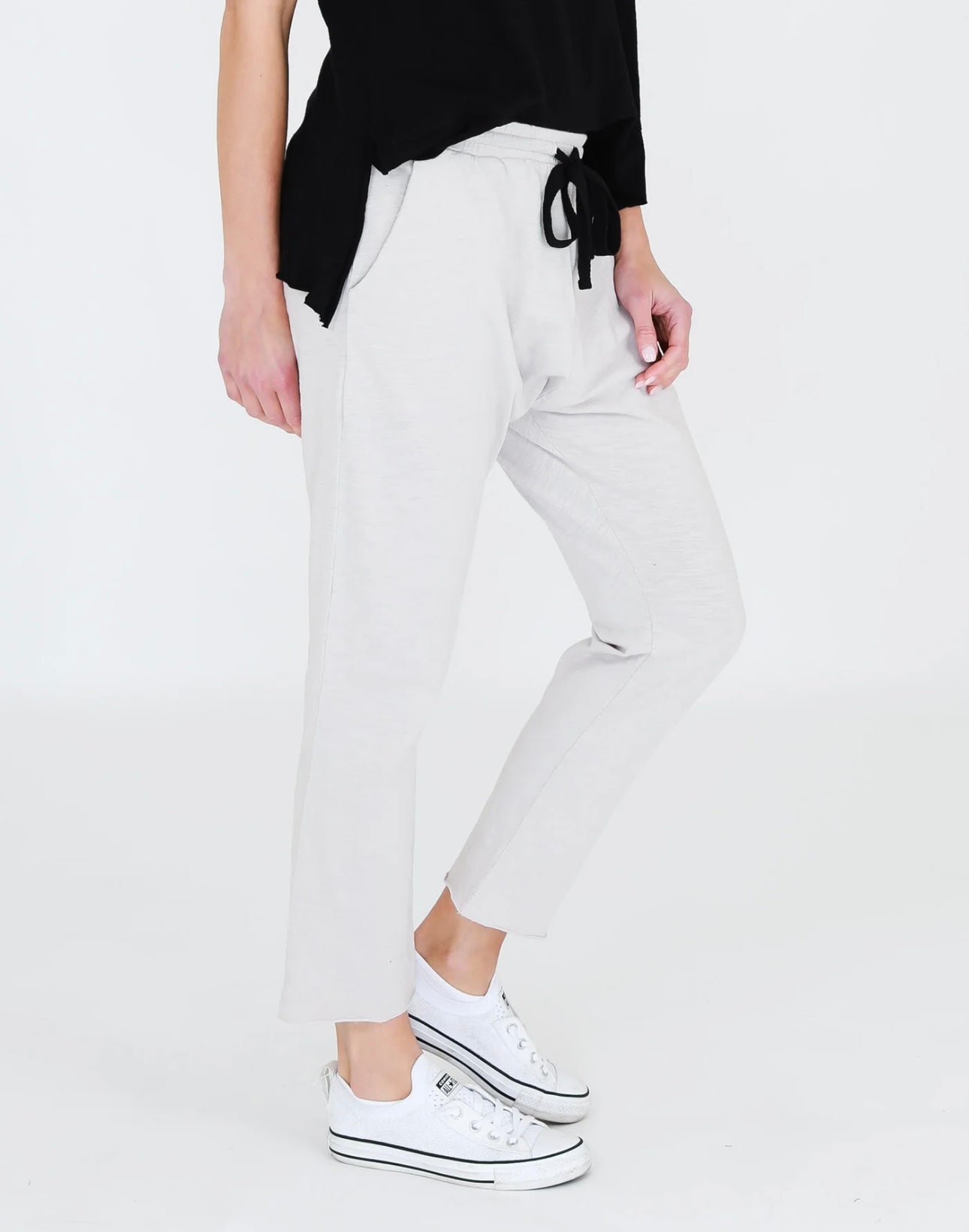 Ariel Raw Edge Hem Jogger ~ Angora