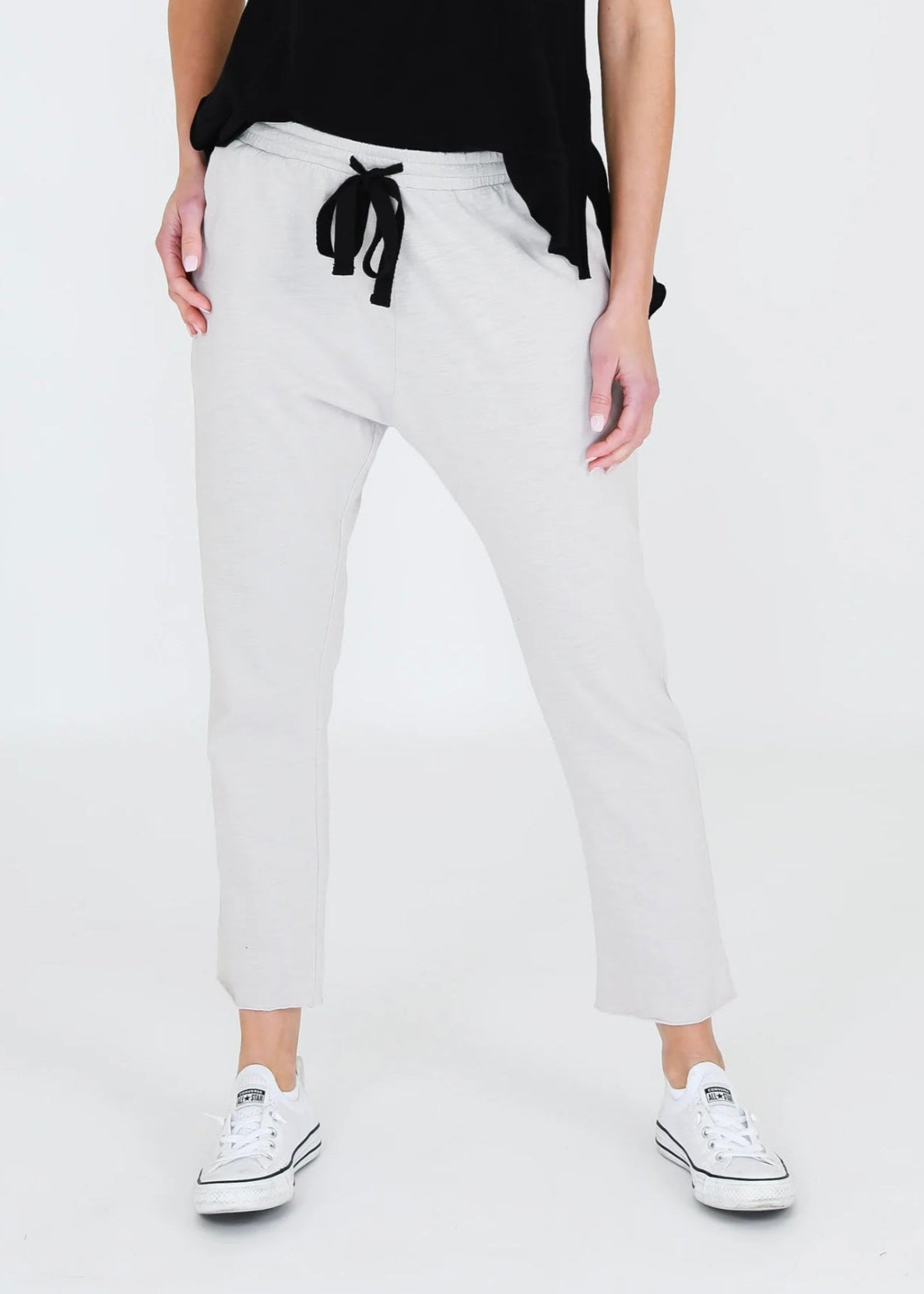 Ariel Raw Edge Hem Jogger ~ Angora