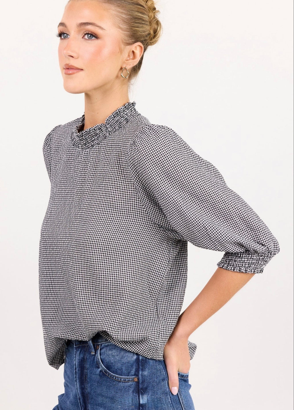 Influential High Neck Top ~ Gingham