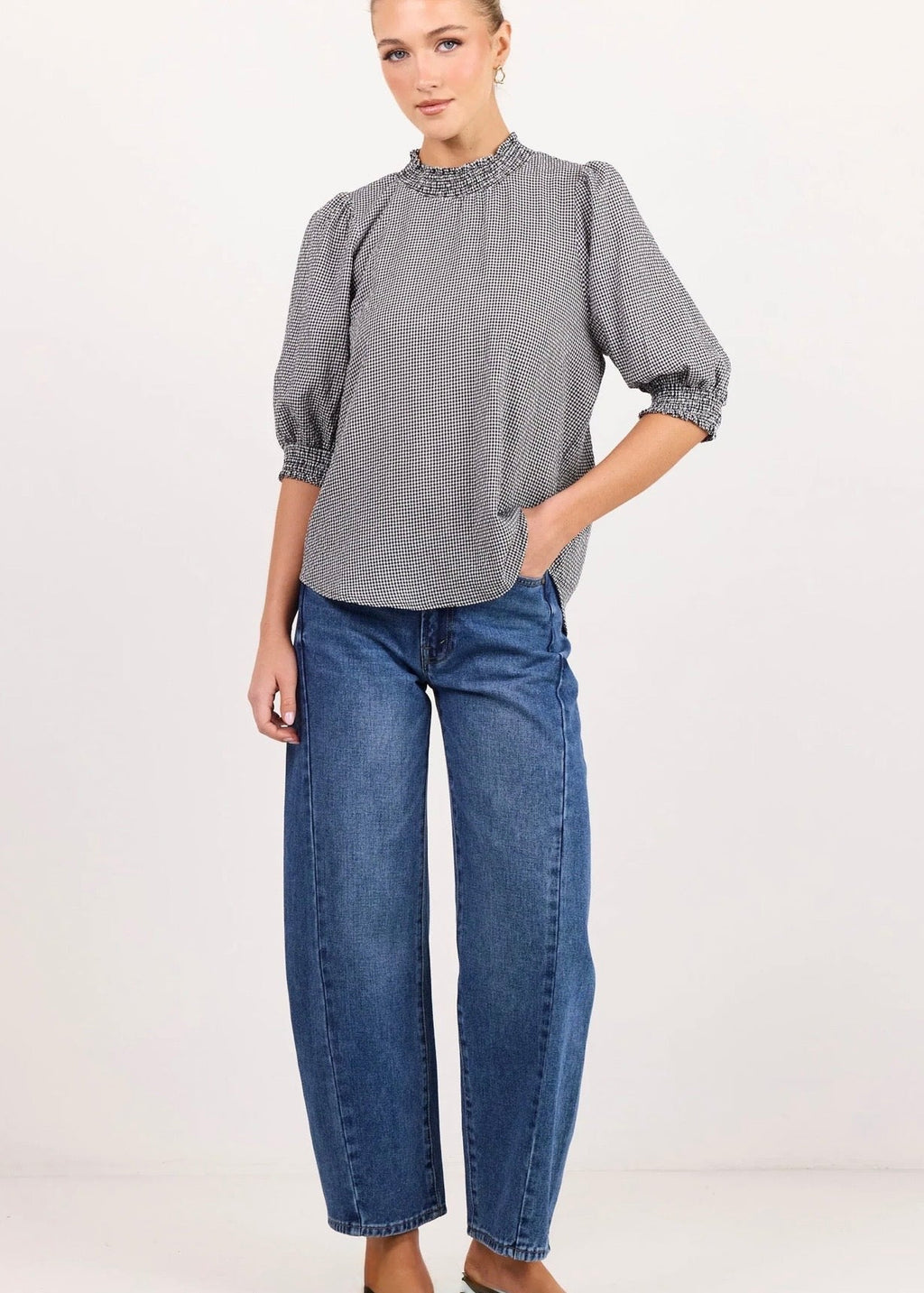 Influential High Neck Top ~ Gingham