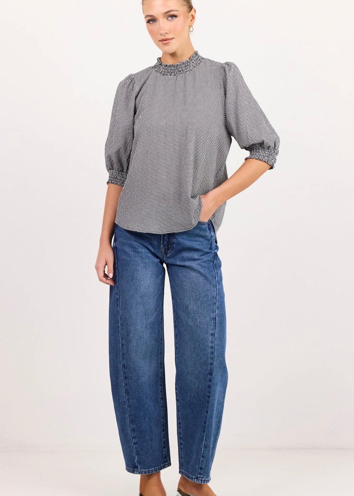Influential High Neck Top ~ Gingham