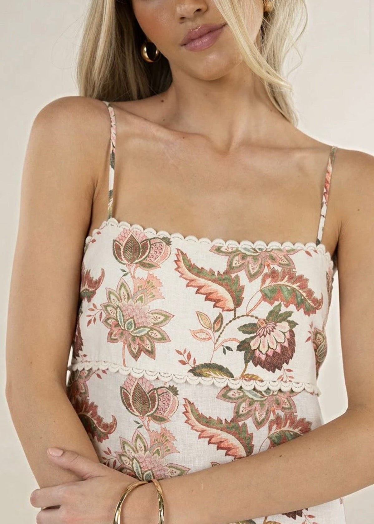 Bohemian Strappy Dress ~ Rose