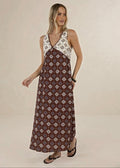 Vintage Tales Maxi Dress ~ Choc/Cream