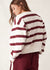 Cropped Slouchy Crew ~ Burgundy Stripe