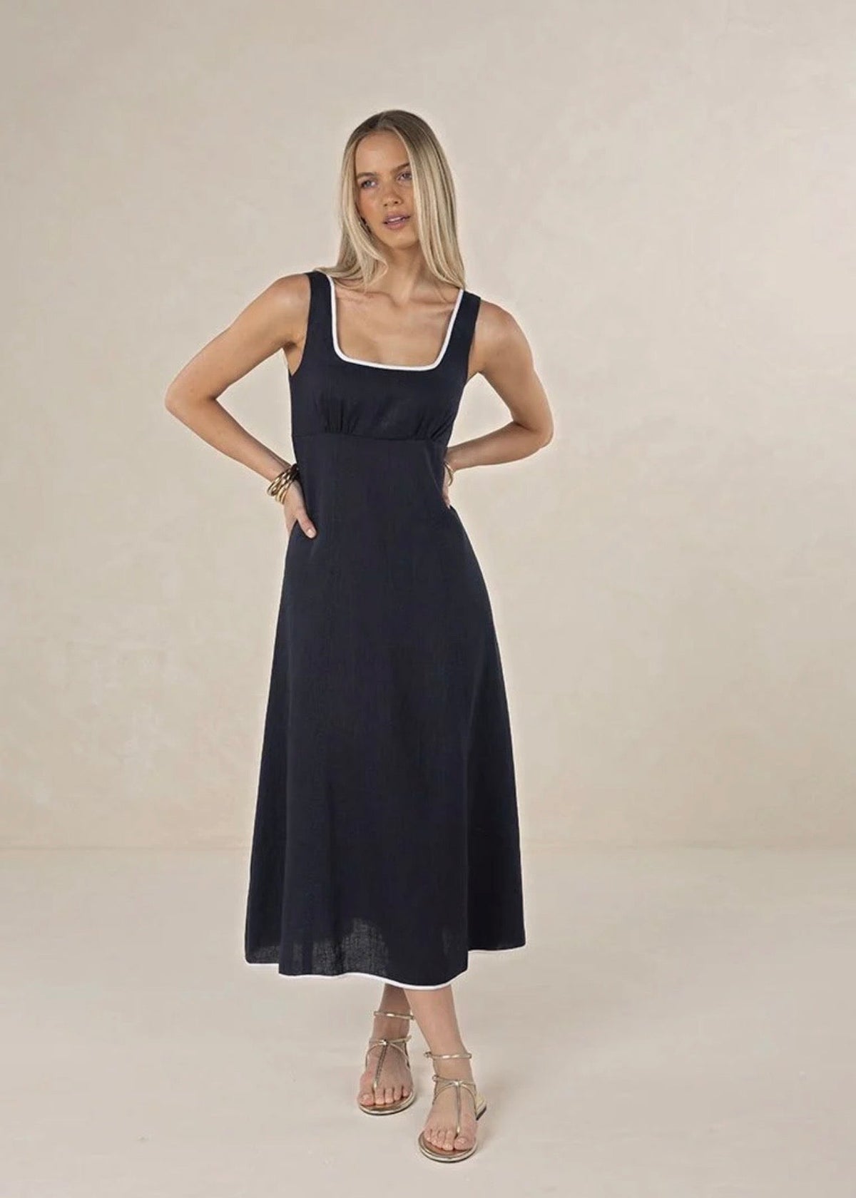 Tullulah Dress ~ Navy/White