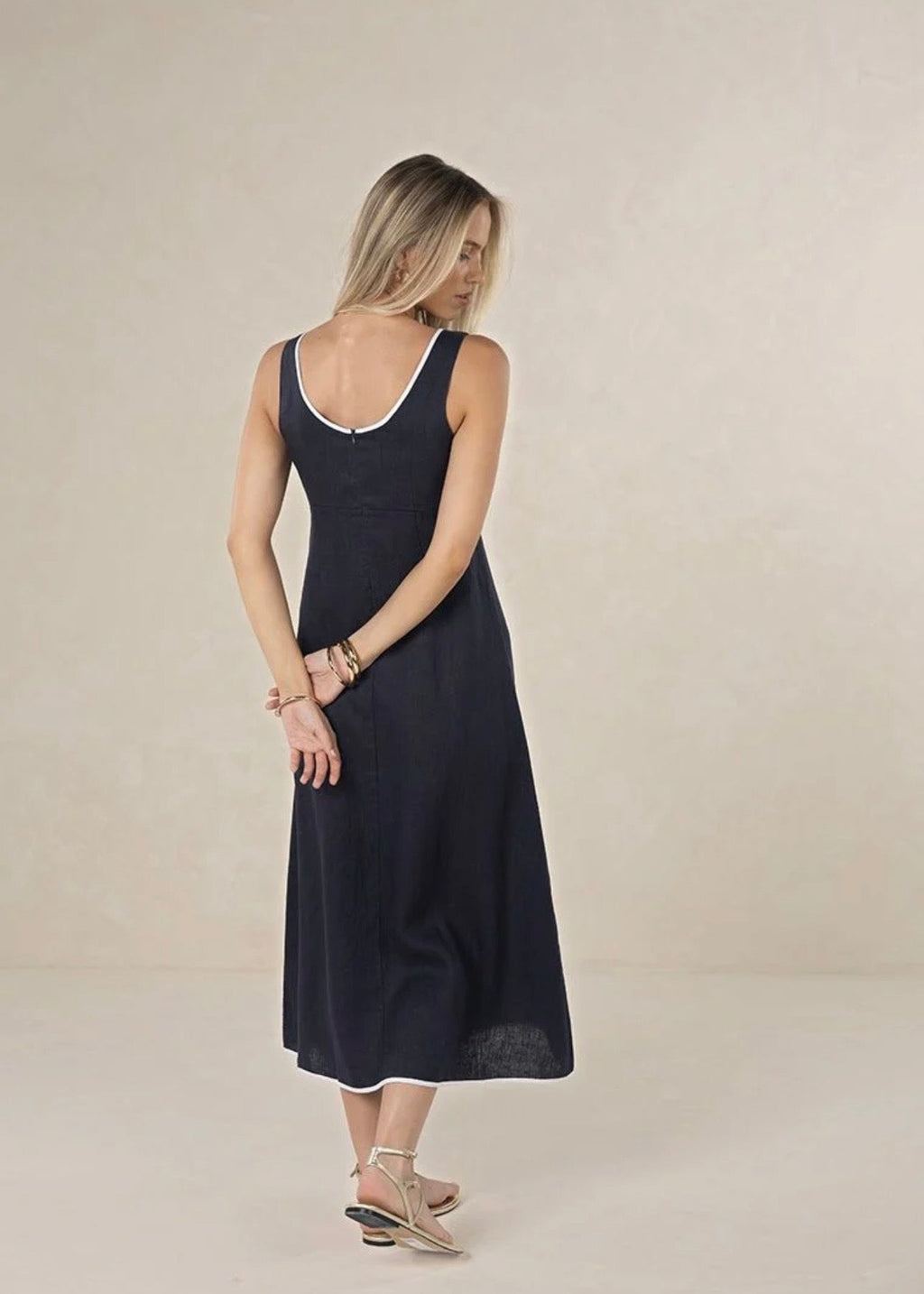 Tullulah Dress ~ Navy/White