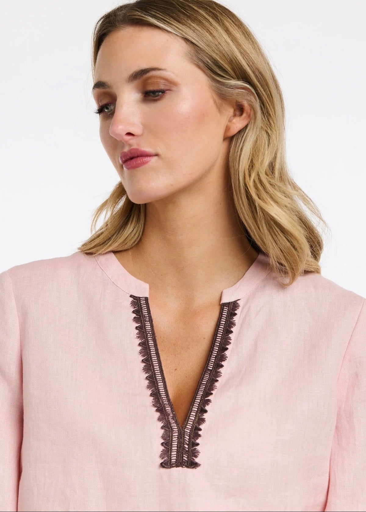 Anika Embroidered Shirt ~ Dusty Pink