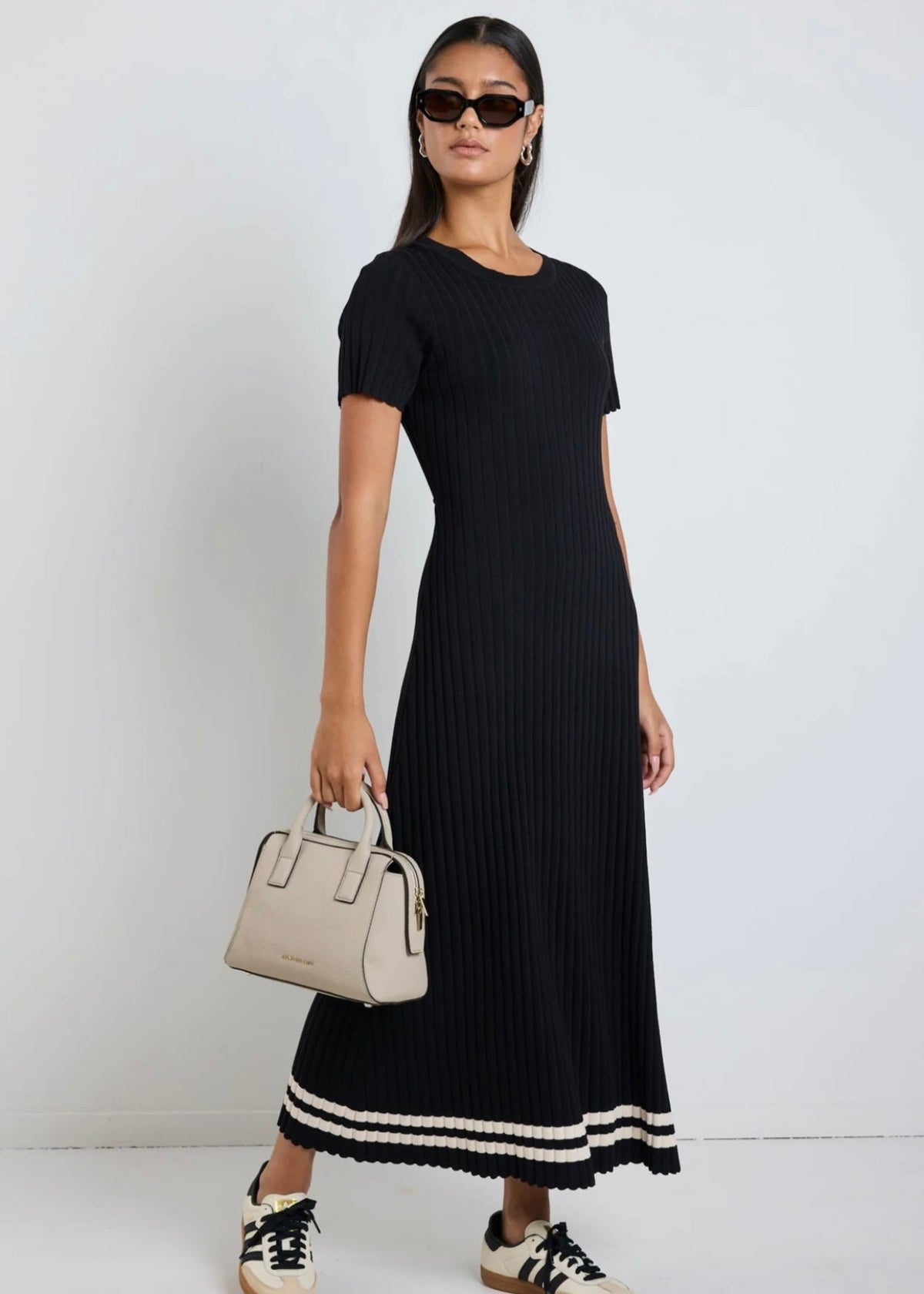 Taken Crewneck SS Dress ~ Black Stripe