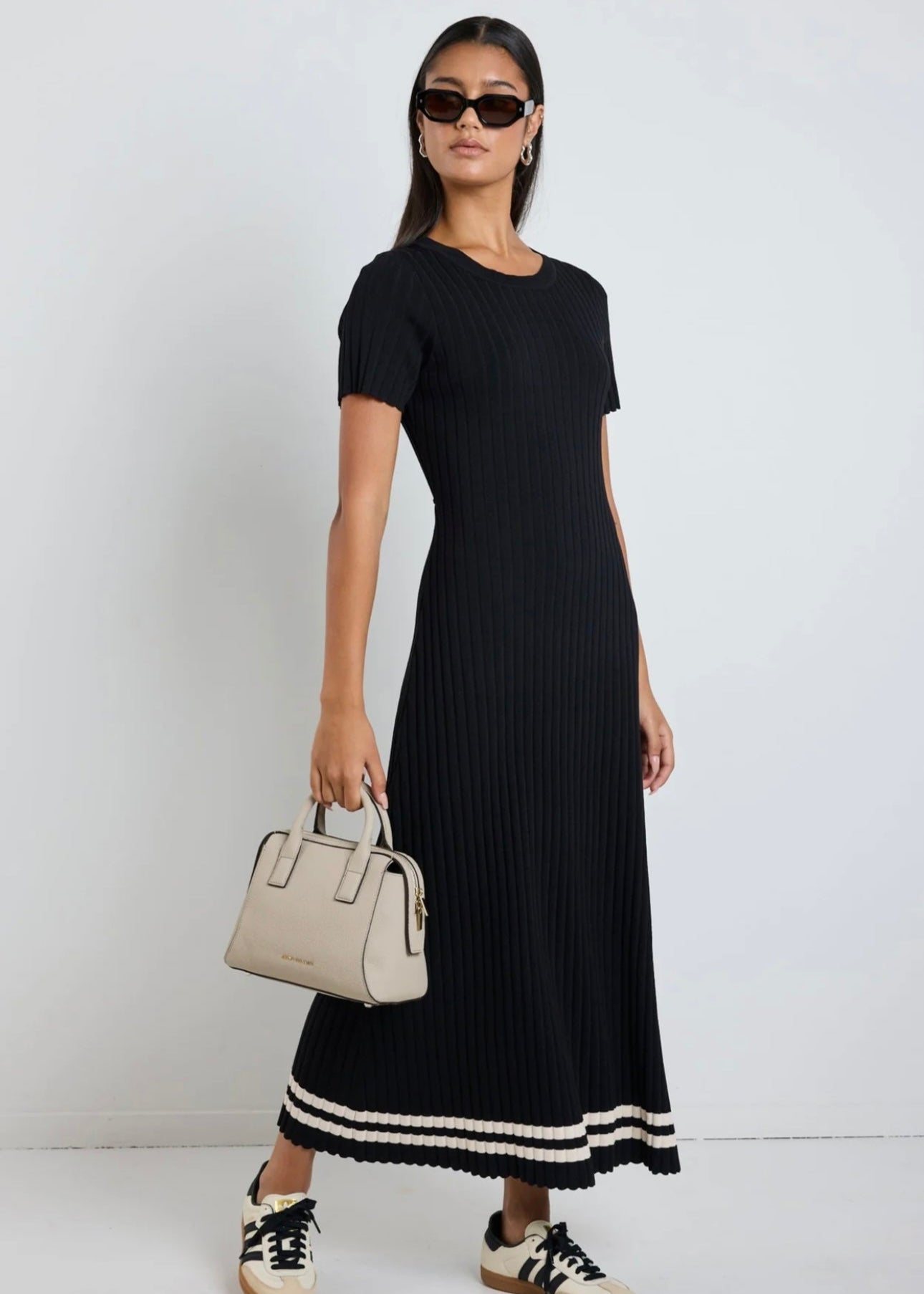 Taken Crewneck SS Dress ~ Black Stripe