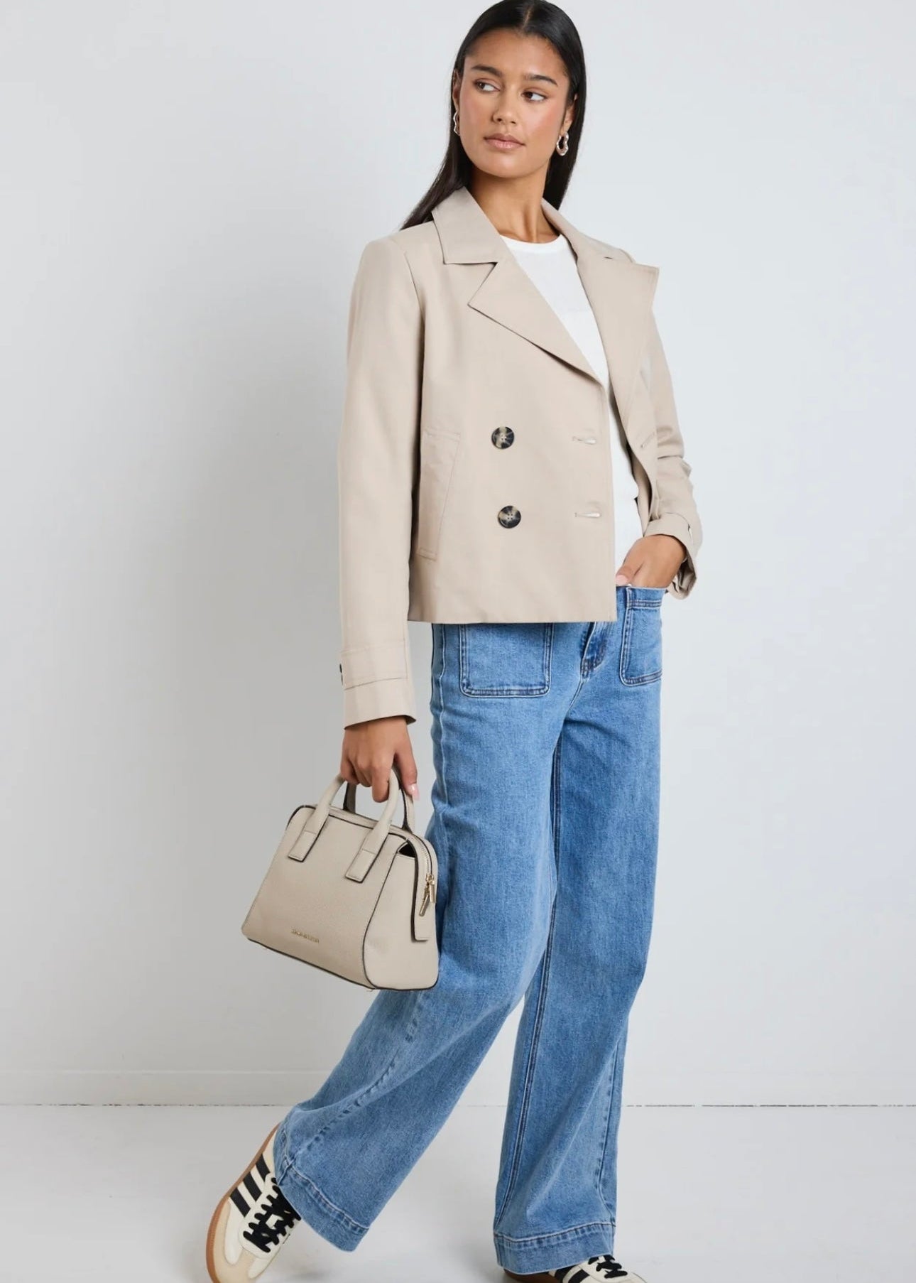 Pathway Cropped Trench Jacket ~ Taupe