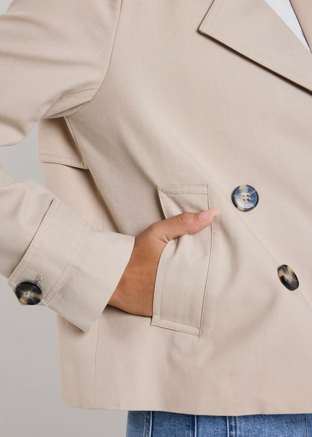 Pathway Cropped Trench Jacket ~ Taupe