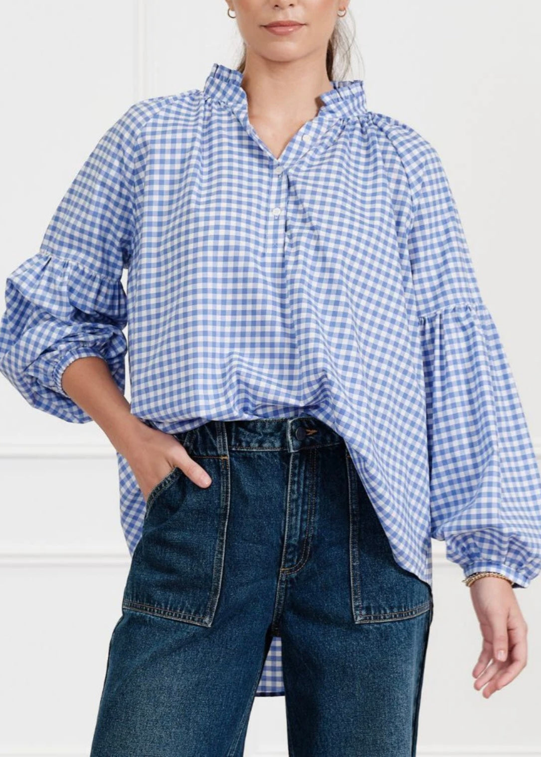 Kell Shirt ~ Gingham Blue