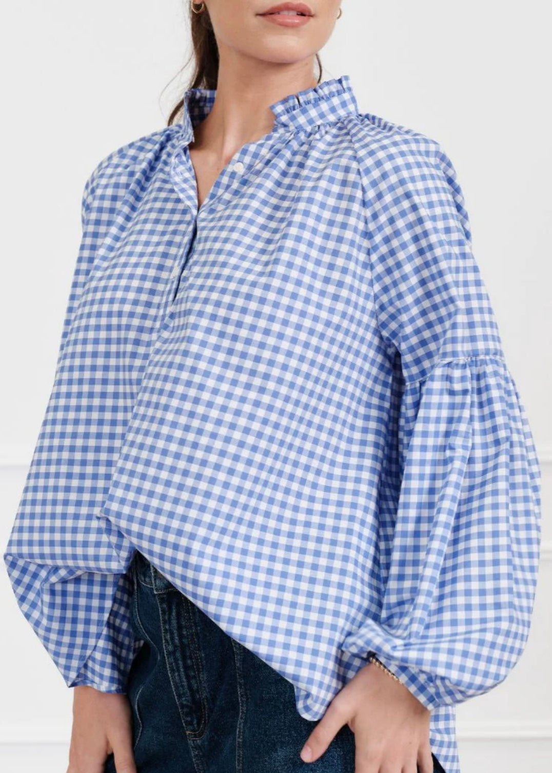 Kell Shirt ~ Gingham Blue
