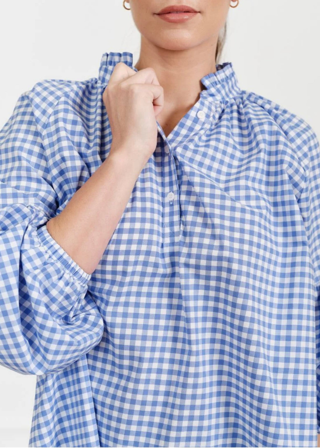 Kell Shirt ~ Gingham Blue