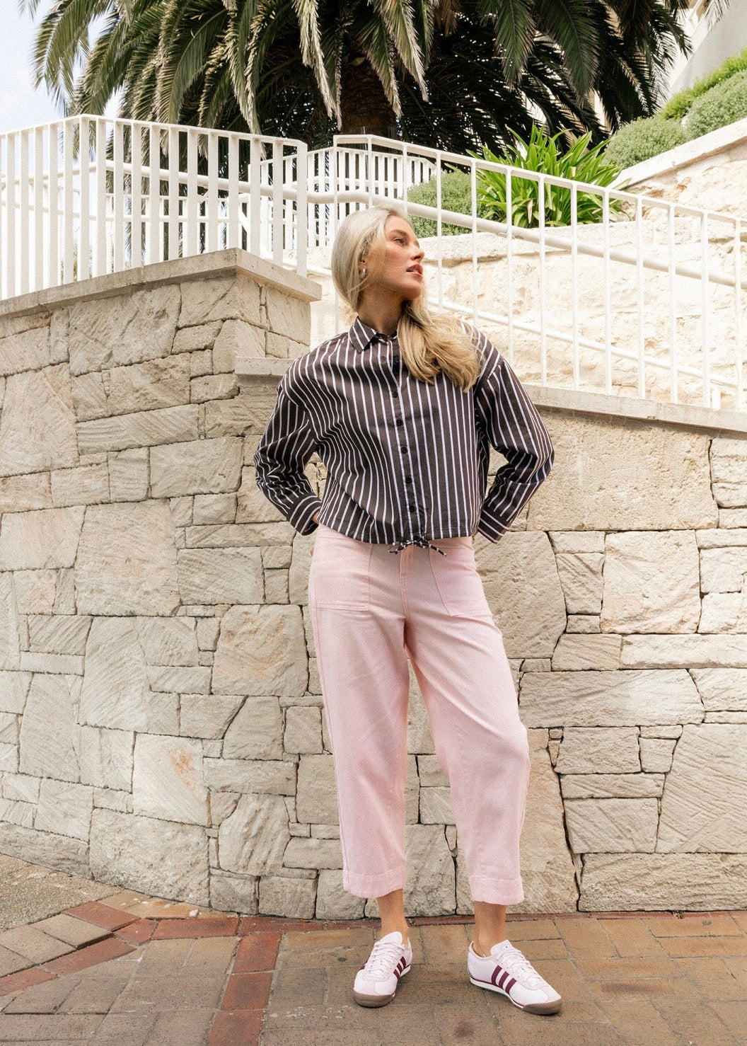 Cleo Stripe Shirt ~ Chocolate
