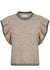 Athena Frill Top ~ Taupe