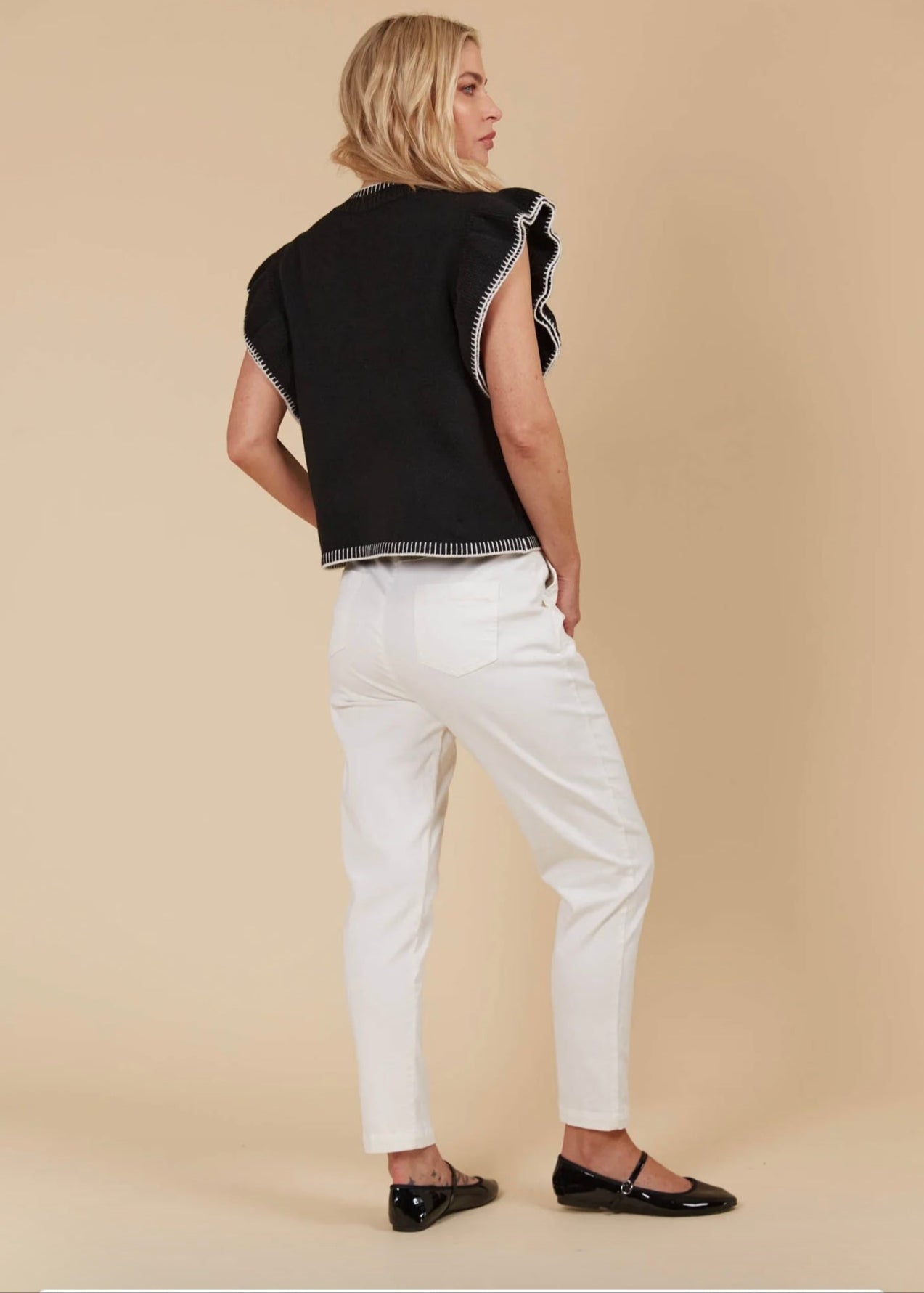 Athena Frill Top ~ Onyx