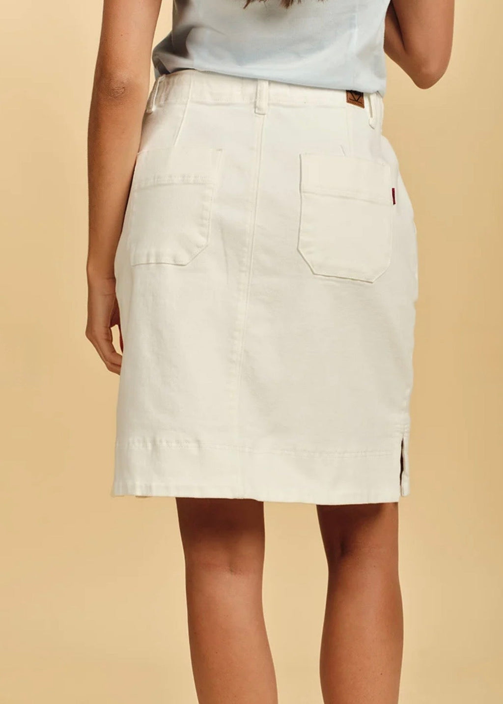 Sapphire Denim Skirt ~ White