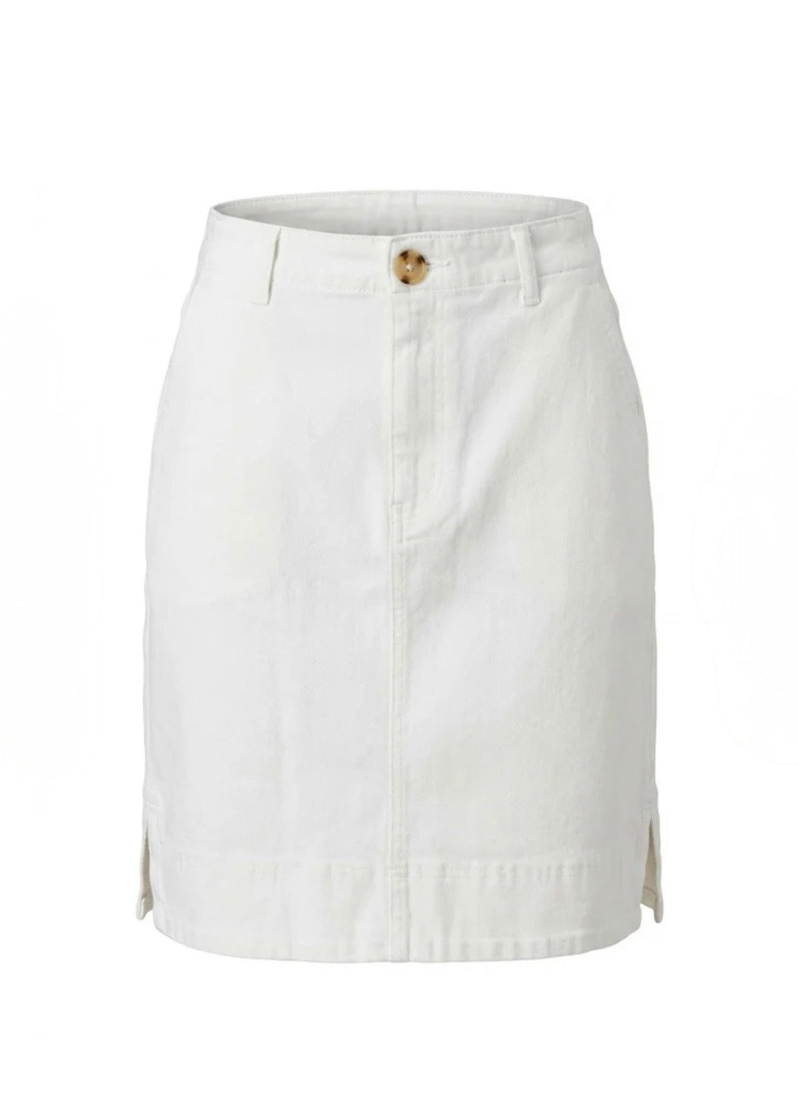 Sapphire Denim Skirt ~ White
