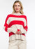 Gracie Angora Stripe Knit ~ Red/Natural
