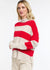 Gracie Angora Stripe Knit ~ Red/Natural