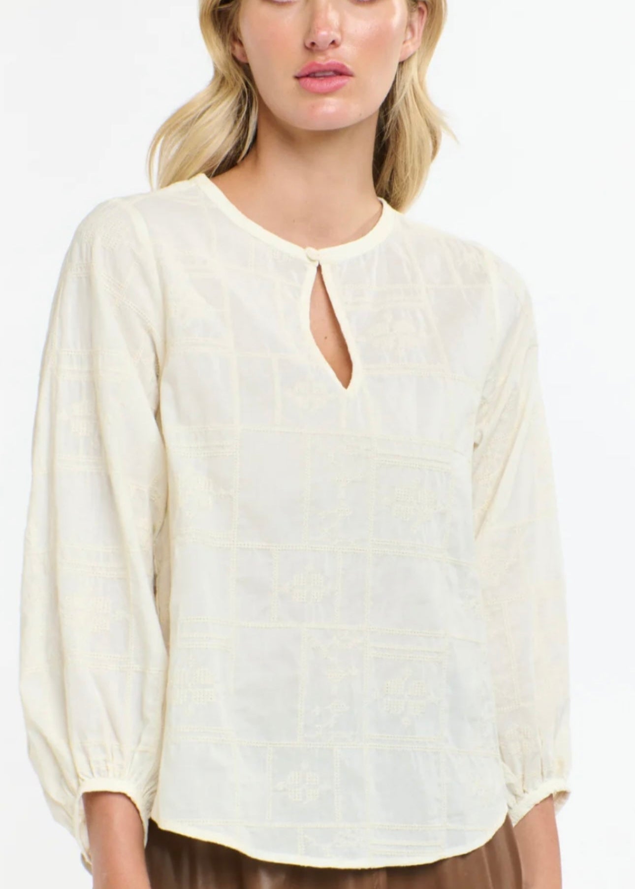 Meredith X Stitch Top ~ Cream