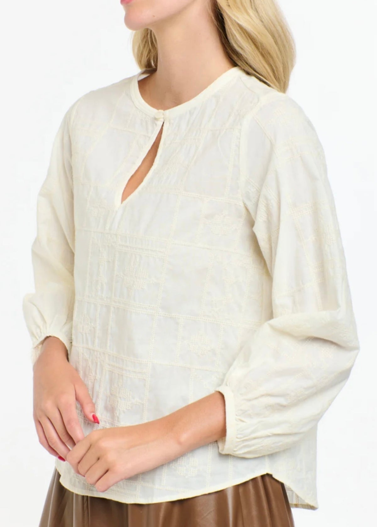 Meredith X Stitch Top ~ Cream