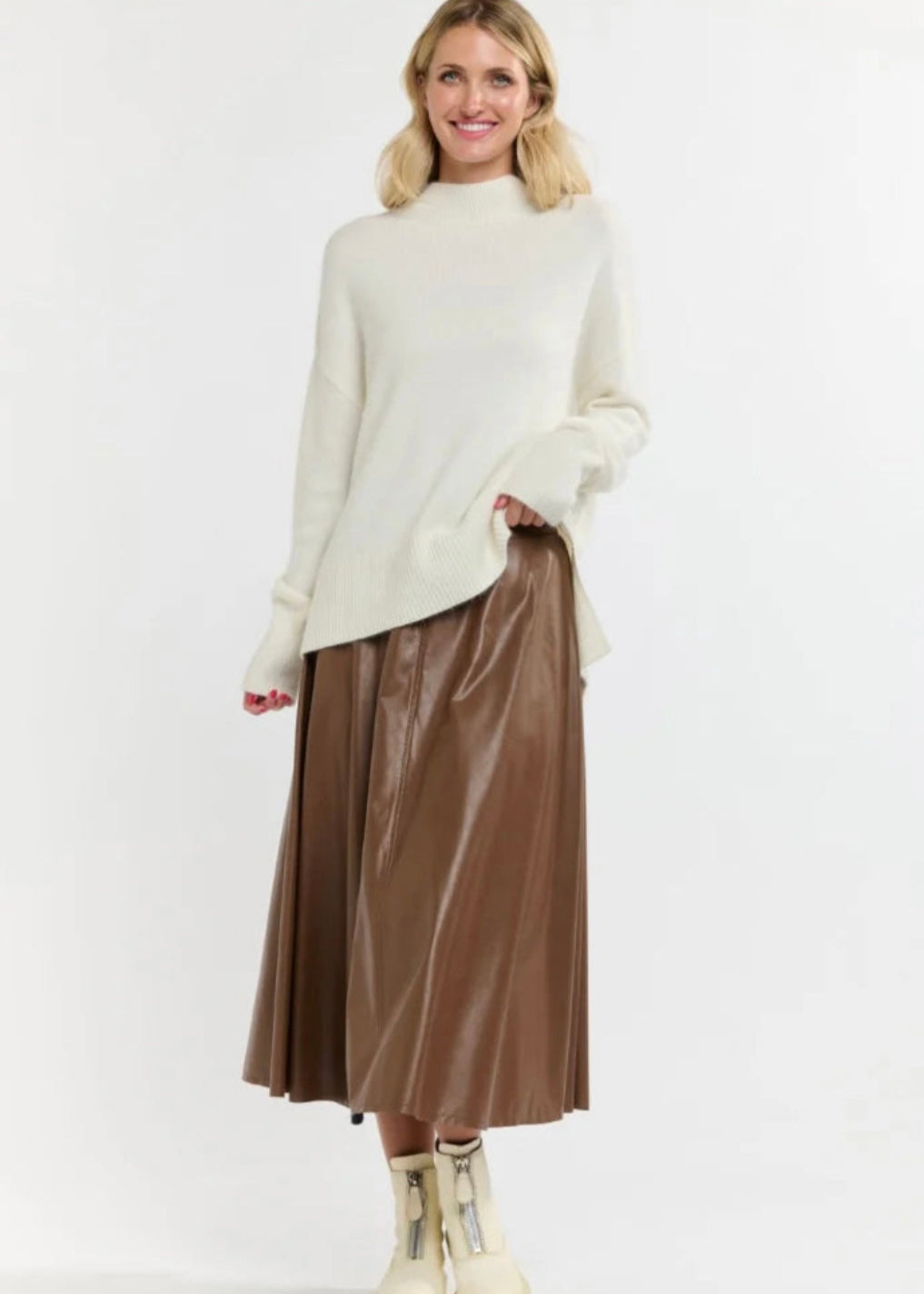 Dakota PU Skirt Updated ~ Tan