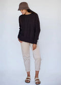 Soft Touch Cable Pullover ~ Chocolate